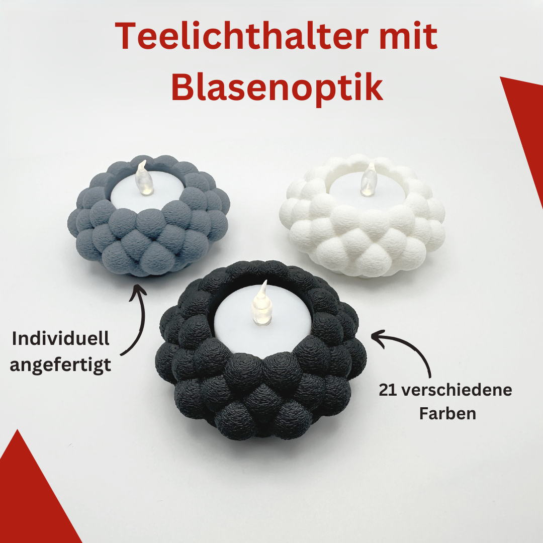 Teelichthalter mit Blasenoptik