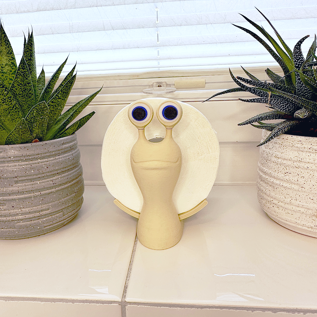 Slugger die Schnecke – 3D-gedruckter Toilettenpapierhalter
