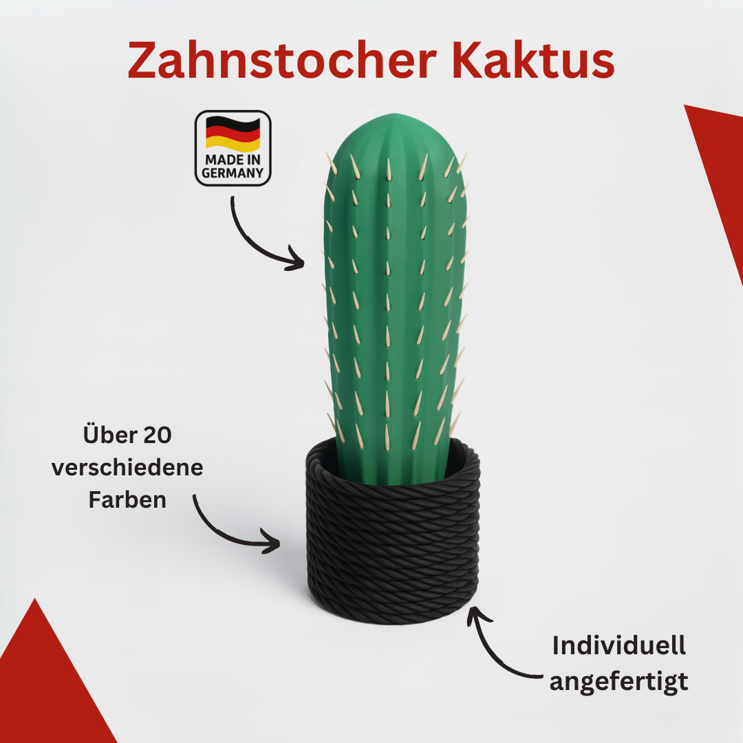Kaktus Zahnstocher Spender mit Federmechanismus - cactus toothpick