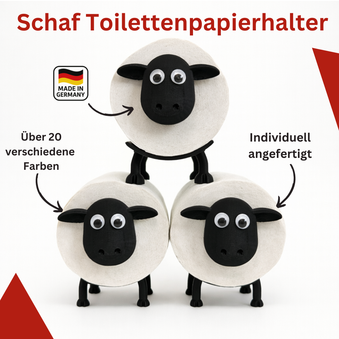 Schaf Toilettenpapierhalter – Niedlicher Bad-Assistent - Wackelaugen
