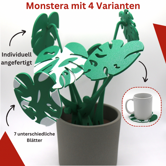 Monstera mit magnetischen Blättern als Tassenuntersetzer - Deko - Zimmerpflanze - Pflanze