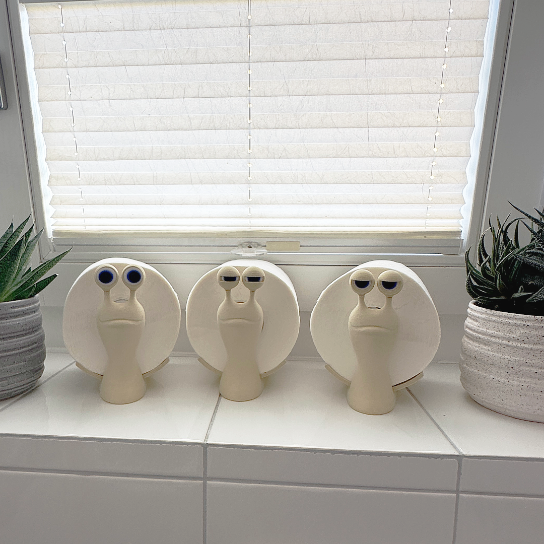 Slugger die Schnecke – 3D-gedruckter Toilettenpapierhalter