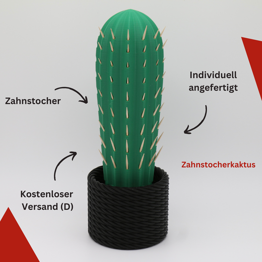 Kaktus Zahnstocher Spender mit Federmechanismus - cactus toothpick - Deko - Zimmerpflanze - Pflanze