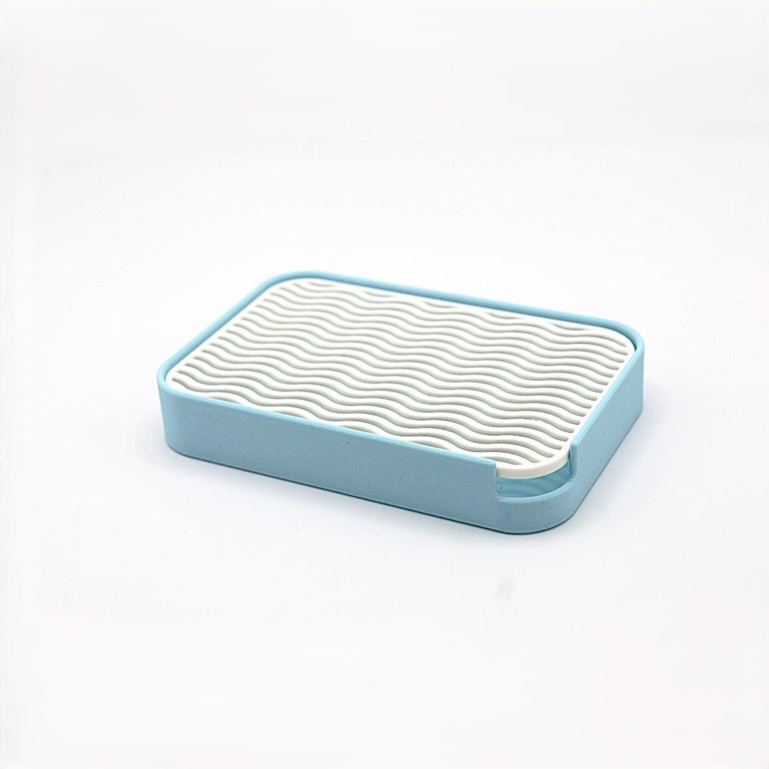 Moderne Seifenschale mit Abtropfgitter | Seifenhalter mit 4 Gitterdesigns | Badezimmer Deko | 3D Druck | Japandi & Skandi