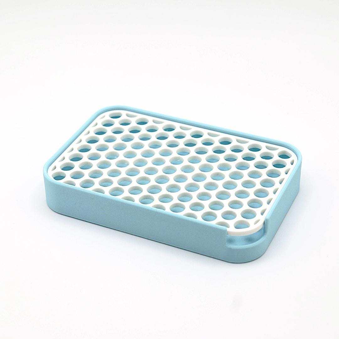 Moderne Seifenschale mit Abtropfgitter | Seifenhalter mit 4 Gitterdesigns | Badezimmer Deko | 3D Druck | Japandi & Skandi