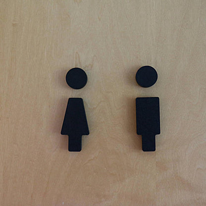 WC Türschild Set Mann / Frau | Minimalistische Toilettenschilder | Badezimmer & Gäste WC Deko | 3D Druck | 4 Größen