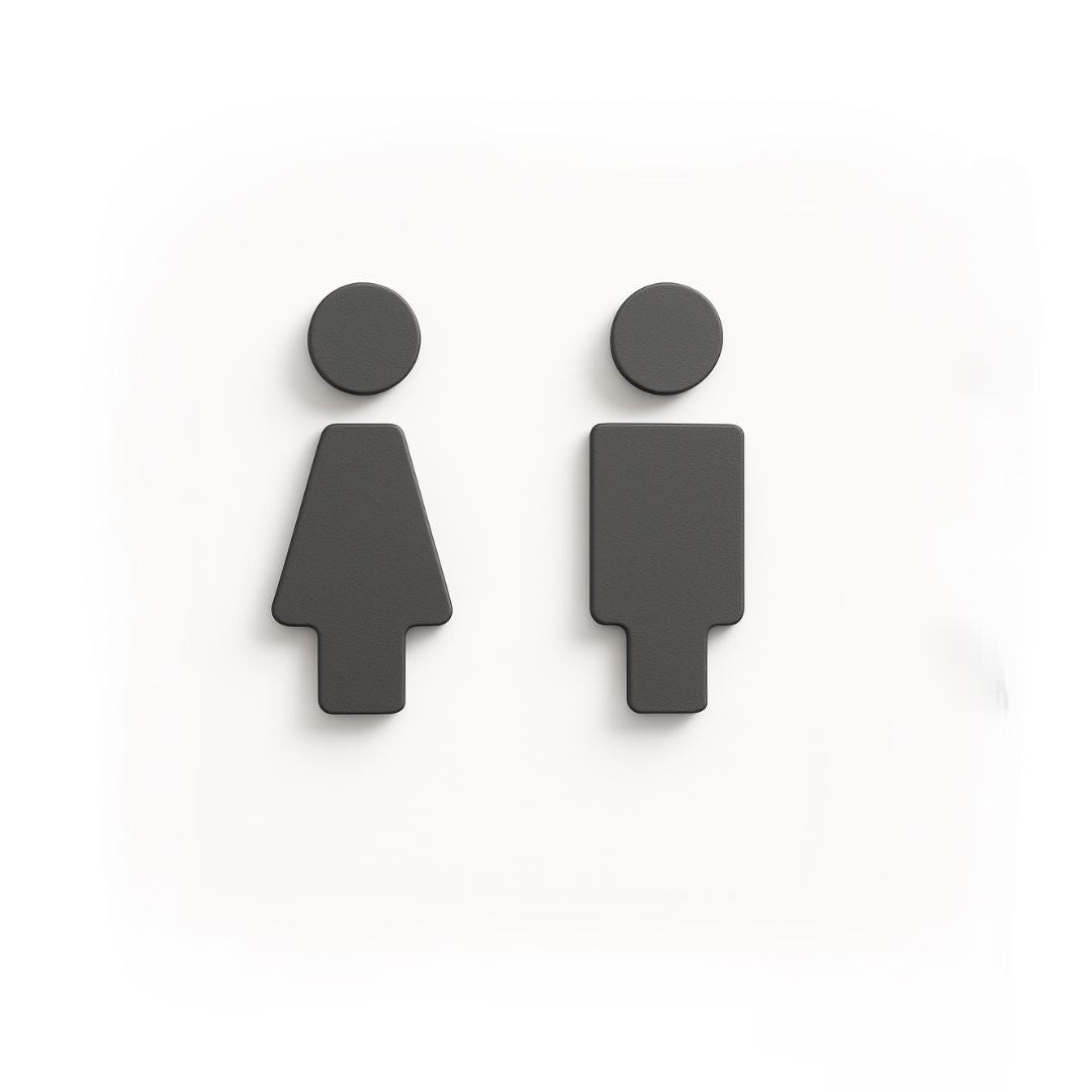 WC Türschild Set Mann / Frau | Minimalistische Toilettenschilder | Badezimmer & Gäste WC Deko | 3D Druck | 4 Größen
