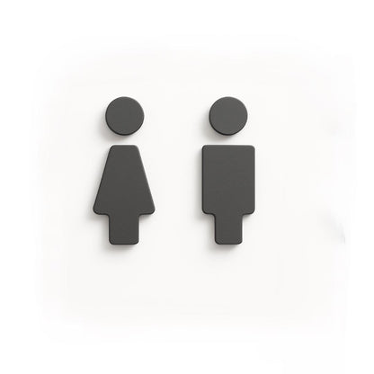 WC Türschild Set Mann / Frau | Minimalistische Toilettenschilder | Badezimmer & Gäste WC Deko | 3D Druck | 4 Größen
