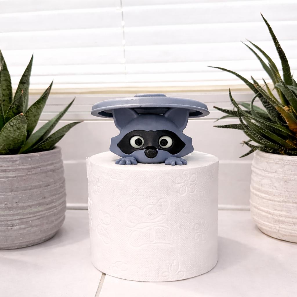 Waschbär Toilettenpapierhalter | Lustiger Klopapierhalter | WC Rollenhalter Waschbär | Badezimmer Deko | Geschenkidee | 3D Druck