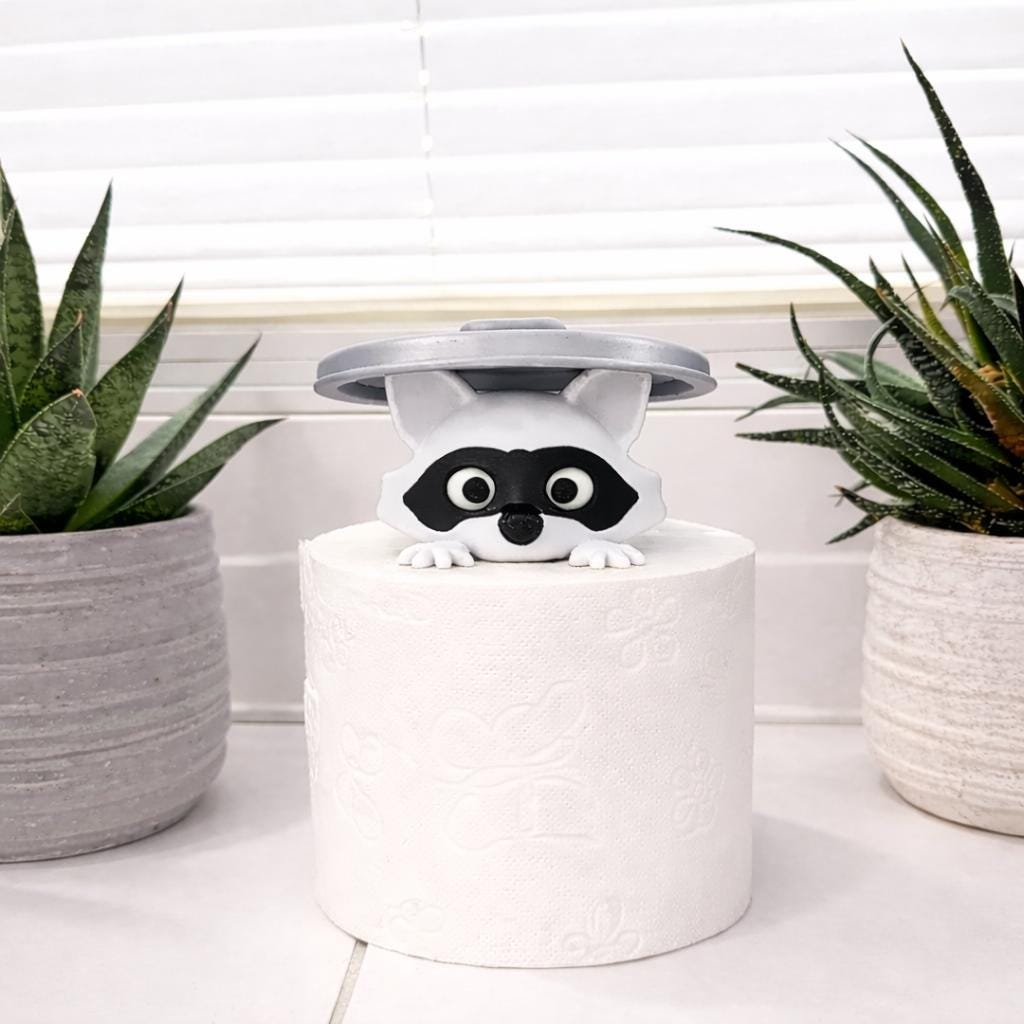 Waschbär Toilettenpapierhalter | Lustiger Klopapierhalter | WC Rollenhalter Waschbär | Badezimmer Deko | Geschenkidee | 3D Druck