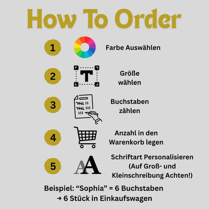 Selbstklebende 3D Buchstaben Personalisiert | Wandbuchstaben Schriftzug Name Logo | Wandschriftzug Türschild Büro Deko