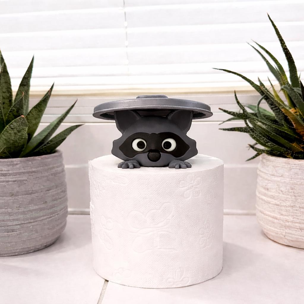 Waschbär Toilettenpapierhalter | Lustiger Klopapierhalter | WC Rollenhalter Waschbär | Badezimmer Deko | Geschenkidee | 3D Druck