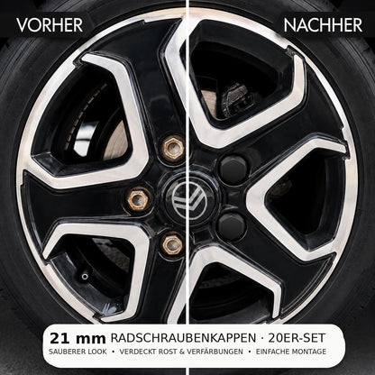 20x Radschraubenkappen 21 mm passend für Pössl Wohnmobil | Felgen Abdeckkappen | Schraubenkappen für Camper & Auto