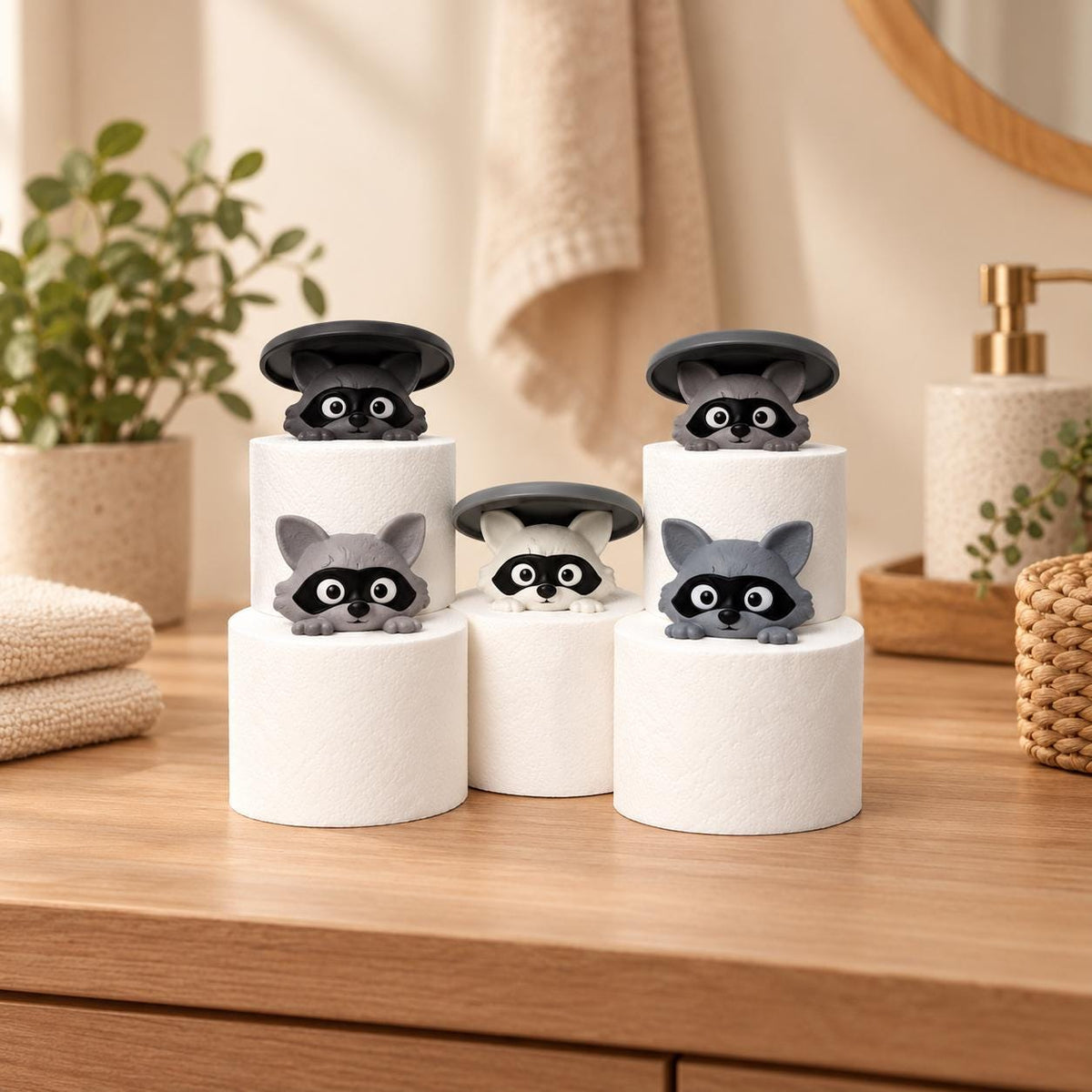 Waschbär Toilettenpapierhalter | Lustiger Klopapierhalter | WC Rollenhalter Waschbär | Badezimmer Deko | Geschenkidee | 3D Druck