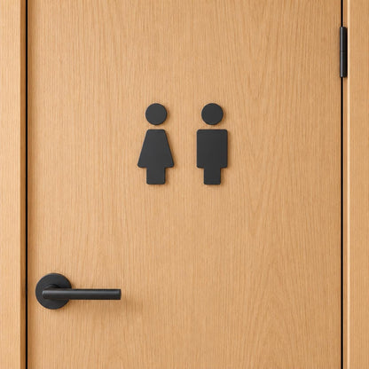 WC Türschild Set Mann / Frau | Minimalistische Toilettenschilder | Badezimmer & Gäste WC Deko | 3D Druck | 4 Größen