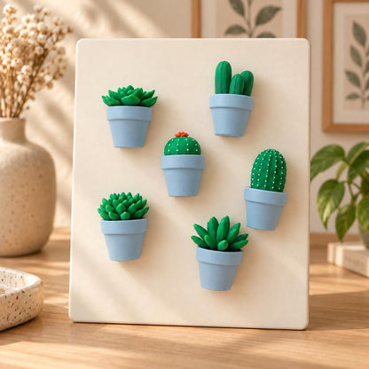 Magnetische Mini-Kakteen – Pflanzenmagnete, individuelle Farbwahl, Deko für Kühlschrank & Büro, perfektes Geschenk, 3D-Druck