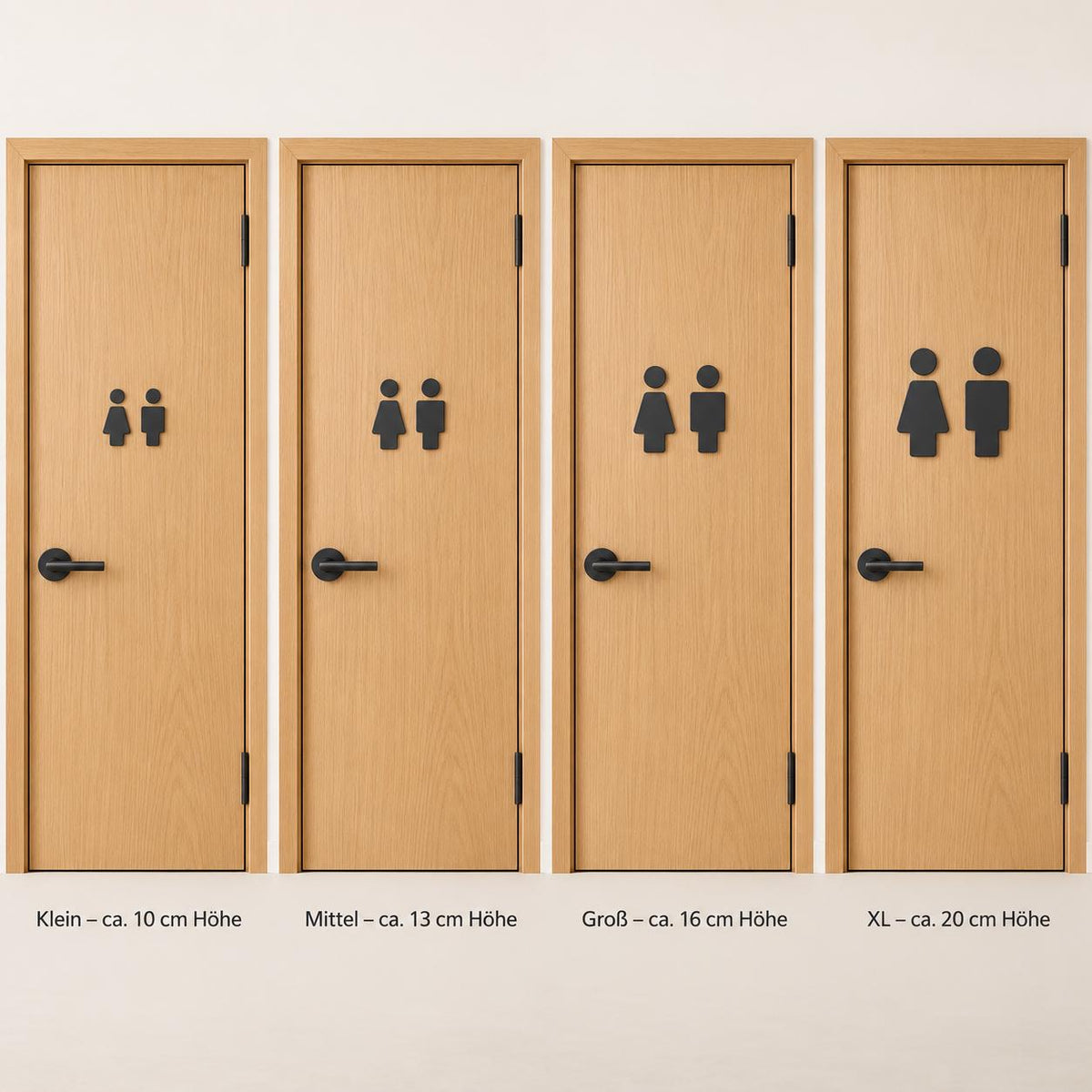 WC Türschild Set Mann / Frau | Minimalistische Toilettenschilder | Badezimmer & Gäste WC Deko | 3D Druck | 4 Größen