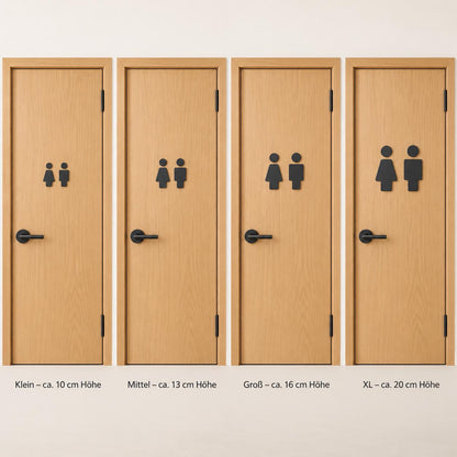 WC Türschild Set Mann / Frau | Minimalistische Toilettenschilder | Badezimmer & Gäste WC Deko | 3D Druck | 4 Größen