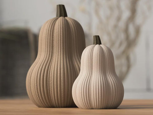 Butternut-Kürbis aus PLA, gerippte Herbstdeko, 24 Farben