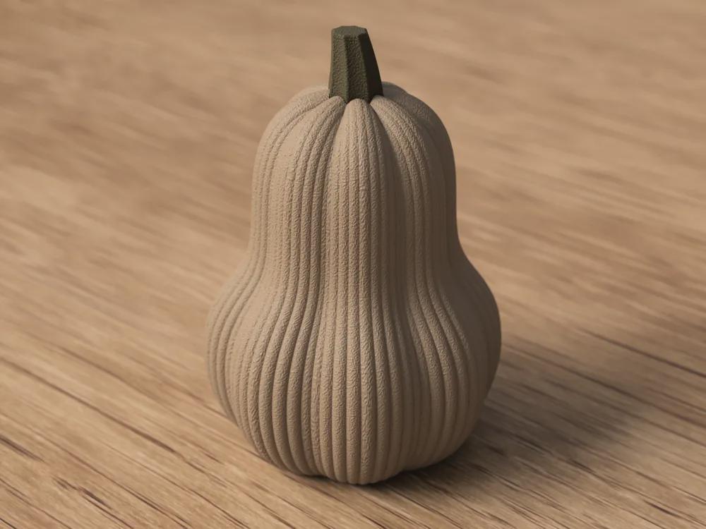 Butternut-Kürbis aus PLA, gerippte Herbstdeko, 24 Farben