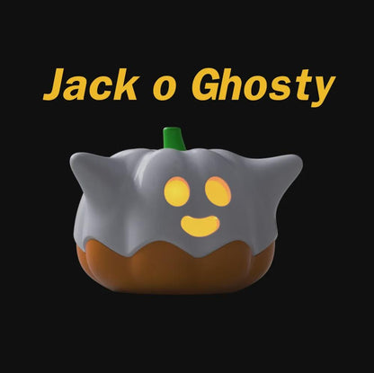 Geisterkürbis aus PLA mit LED-Teelichtfach, Halloween-Dekoration
