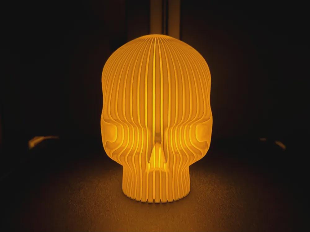 Schädel-Teelichthalter aus PLA, Halloween Deko für LED-Teelicht