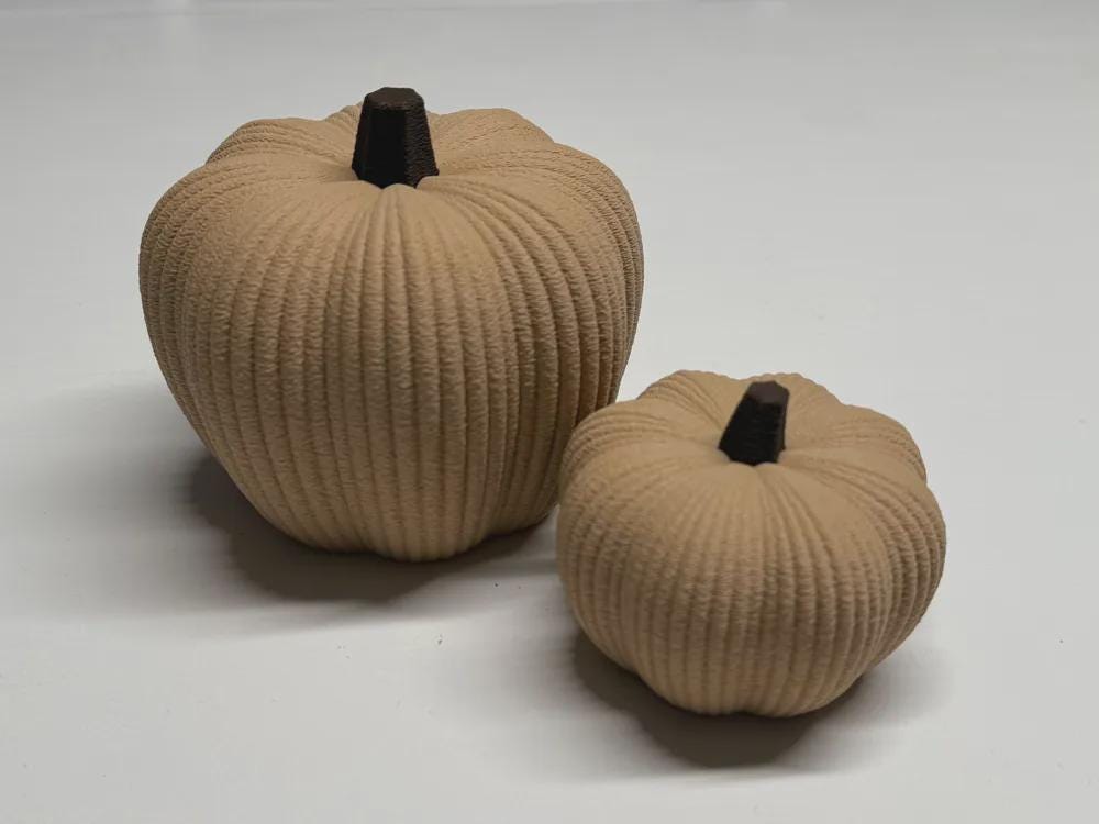 Gerippter Kürbis aus PLA, moderne Herbstdeko, 24 Farben