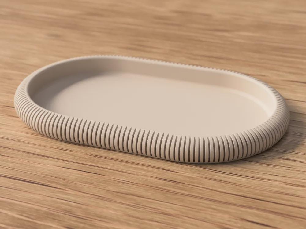 Japandi Dekotablett aus PLA, minimalistische Ablageschale, 24 Farben