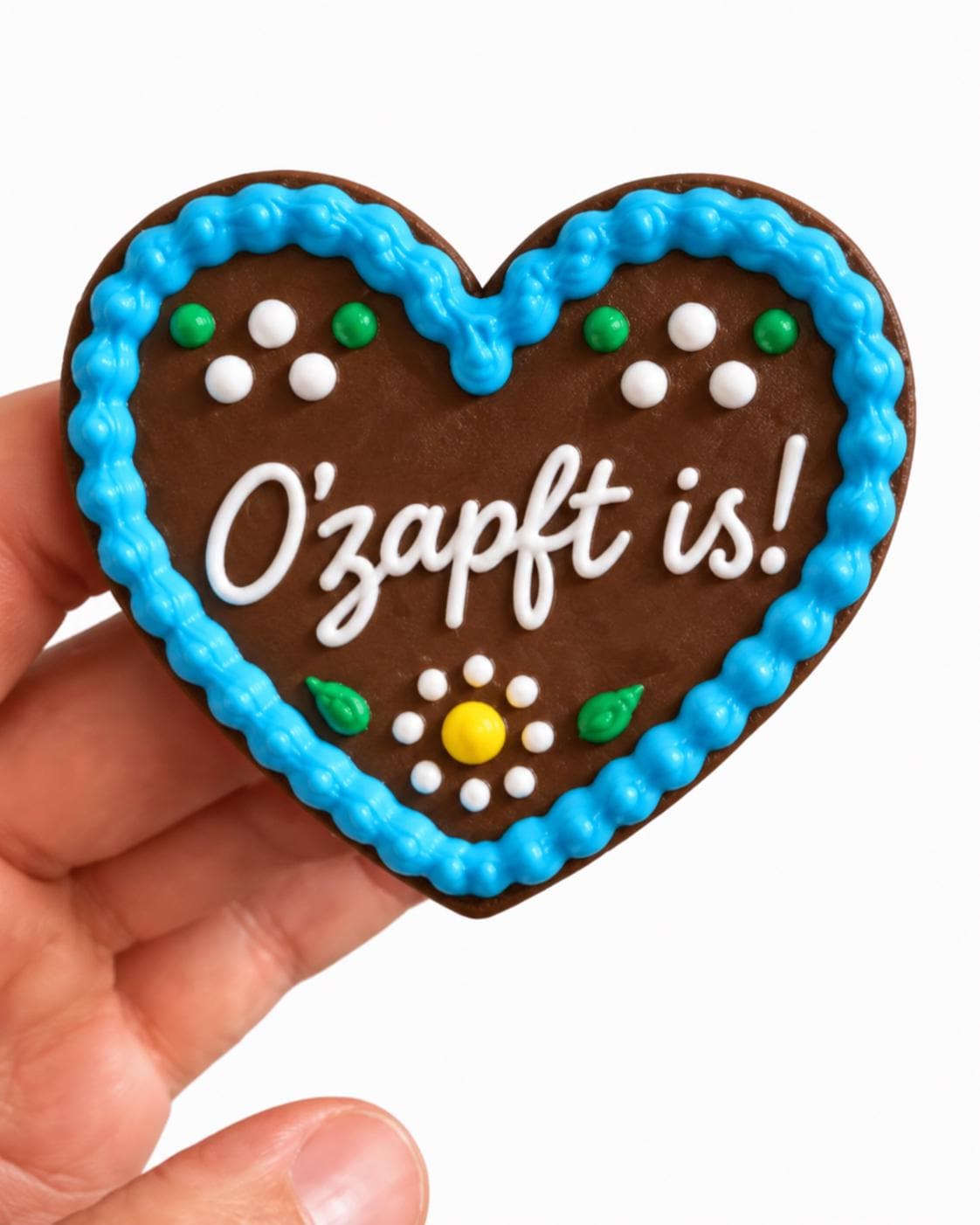 Lebkuchenherz Anstecker personalisiert | Oktoberfest Herz mit Wunschtext | Wiesn Trachten Accessoire | Dirndl Lederhose | 3D Druck