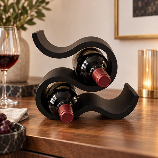 Weinflaschenhalter für 4 Flaschen | Modernes Weinregal in S-Form | Weinflaschenständer | Wein Deko | 3D Druck | Geschenkidee