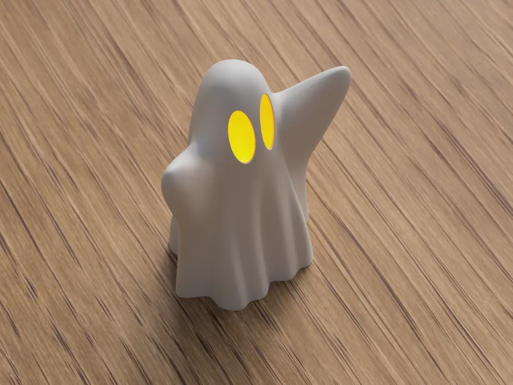 Halloween Geist aus PLA, niedliche Geisterfigur, 24 Farben