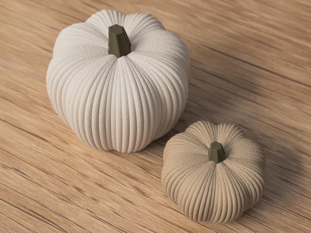 Gerippter Kürbis aus PLA, moderne Herbstdeko, 24 Farben