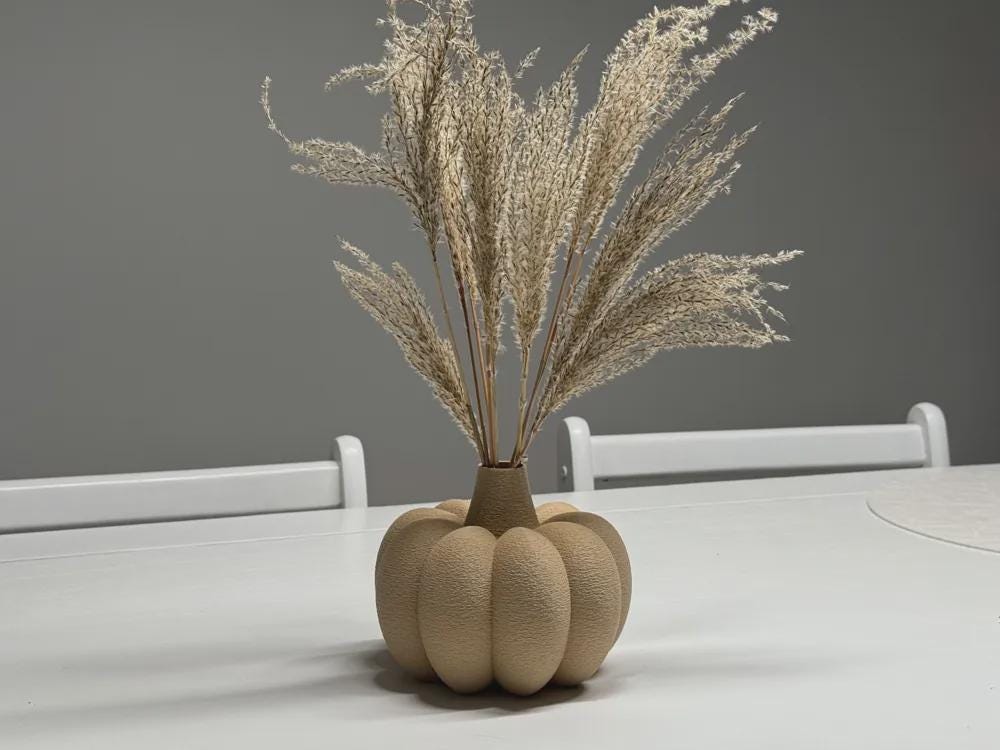 Kürbisvase aus PLA, moderne Herbstdekoration, 24 Farben